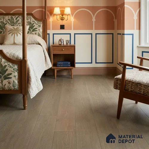Hybrid HDF Real Wood Matte Surface Laminate Wood Floor AC5 Grade LF 00342 F Elegancia Mystic Umber 48 x 8 inch (1216x197 mm) - 8 mm | 100% Water Proof | Anti Static and Stain Resistant | 0.5 mm V Groove | EIR Surface | Uniclic Installation | 48 Plank Variations