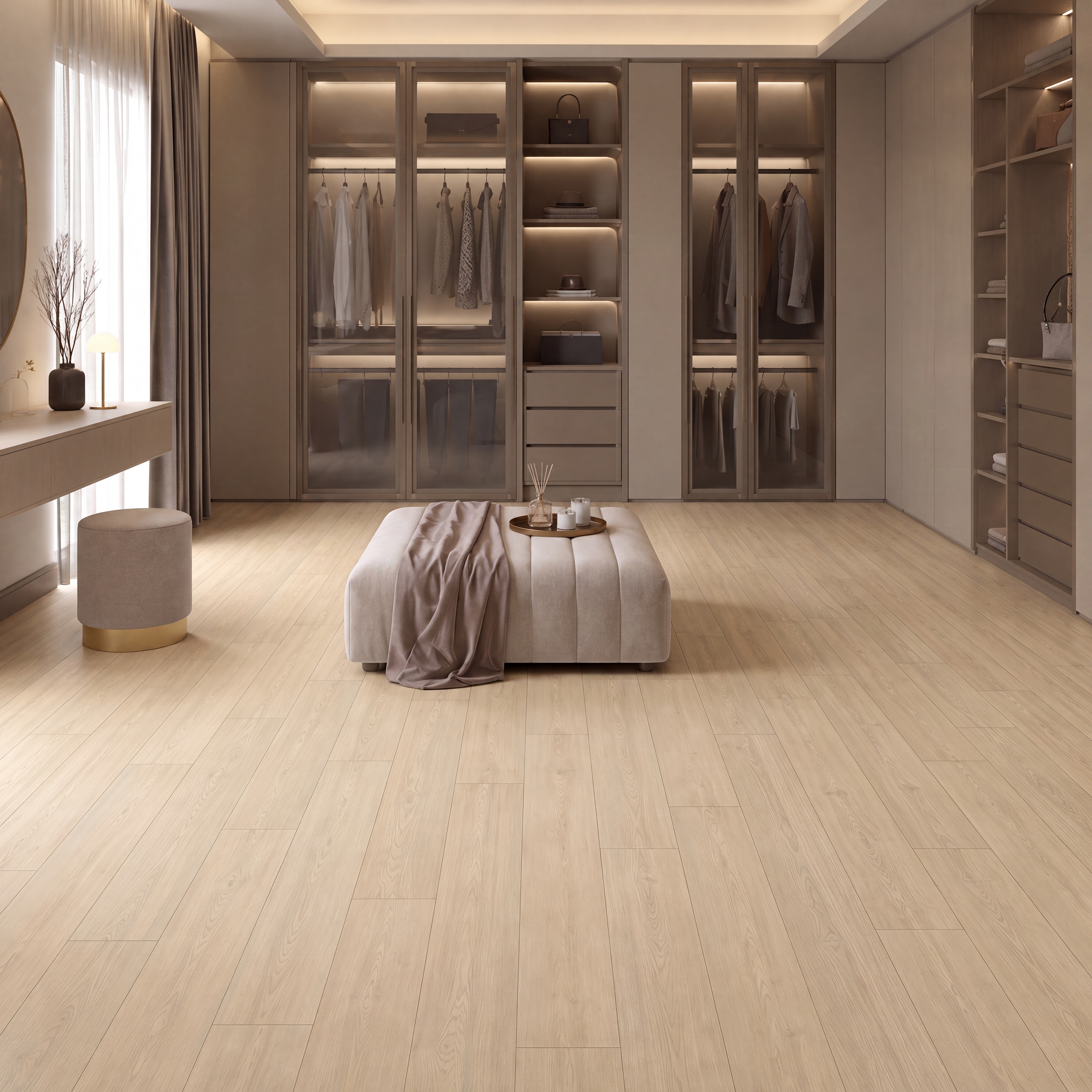 HDF Real Wood Matte Surface Laminate Wood Floor AC5 Grade LF 00342 G Elegancia Silken Sepia 48 x 8 inch (1216x197 mm) - 8 mm | 100% Water Proof | Anti Static and Stain Resistant | 0.5 mm V Groove | EIR Surface | Uniclic Installation | 48 Plank Variations