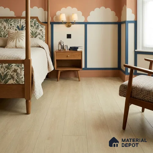 Hybrid HDF Silken Sepia Laminate Wood Floor 48 x 8 inch - 8 mm | LF 00342 G | 25 Years Warranty AC5 Grade | 100 Hours+ Water Proof | DIY Unilin Click Installation | Suitable For Living Room, Bedroom, Kitchen & Office | 48 Plank Variations