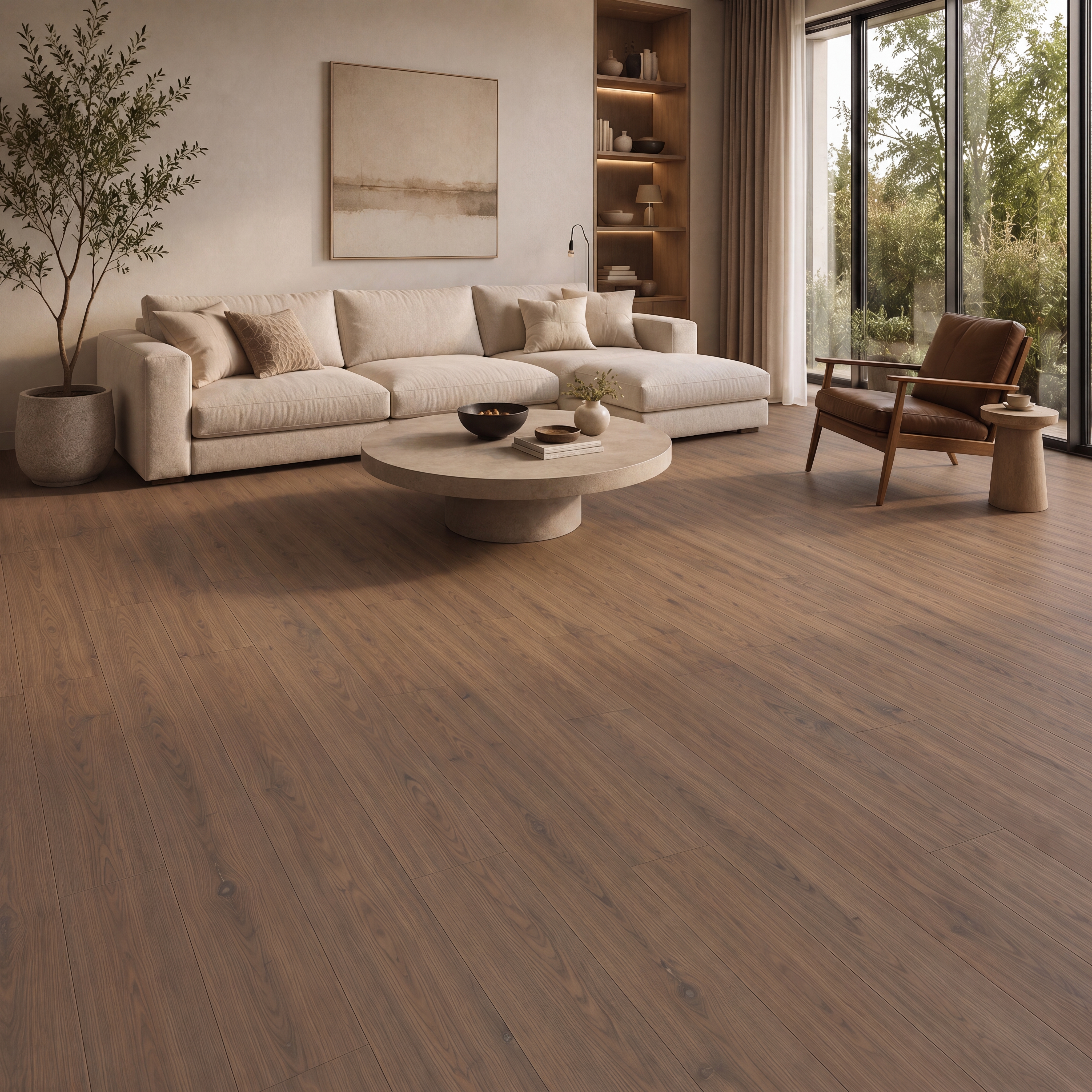 HDF Real Wood Matte Surface Laminate Wood Floor AC5 Grade LF 00342 H Elegancia Midnight Hue 48 x 8 inch (1216x197 mm) - 8 mm | 100% Water Proof | Anti Static and Stain Resistant | 0.5 mm V Groove | EIR Surface | Uniclic Installation | 48 Plank Variations