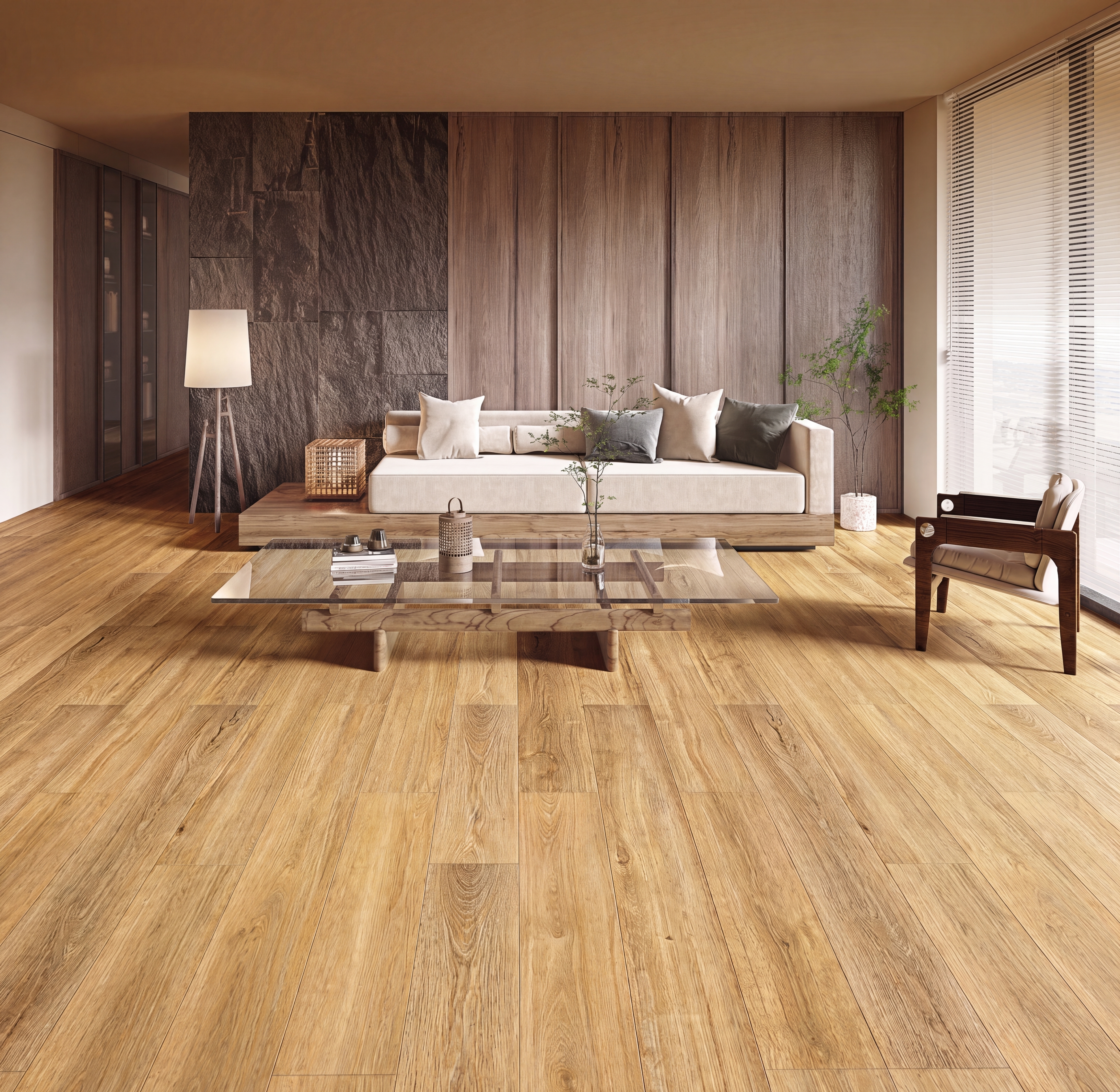 Hybrid HDF Rich Caramel Laminate Wood Floor 73 x 9 inch - 10 mm | LF 00341 B | 25 Years Guarantee AC5 Grade | 100 Hours+ Water Proof | DIY 2G Click Locking Installation | Suitable For Living Room, Bedroom, Kitchen & Office | 36 Plank Variations