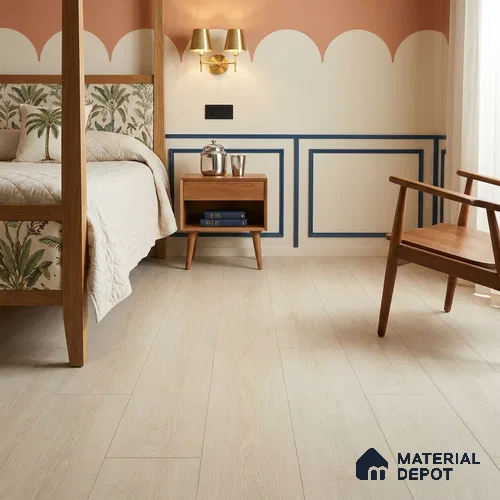 Hybrid HDF Silver Grey Laminate Wood Floor 73 x 9 inch - 10 mm | LF 00341 C | 25 Years Guarantee AC5 Grade | 100 Hours+ Water Proof | DIY 2G Click Locking Installation | Suitable For Living Room, Bedroom, Kitchen & Office | 36 Plank Variations