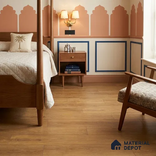 Hybrid HDF Real Wood Touch Surface Laminate Wood Floor AC5 Grade LF 00341 E Immenso Classic Walnut 73 x 9 inch (1845x235 mm) - 10 mm | 100% Water Proof | Anti Static and Stain Resistant | 0.5 mm V Groove | 2G Click Locking Installation | 36 Plank Variations | 25 Years Warranty