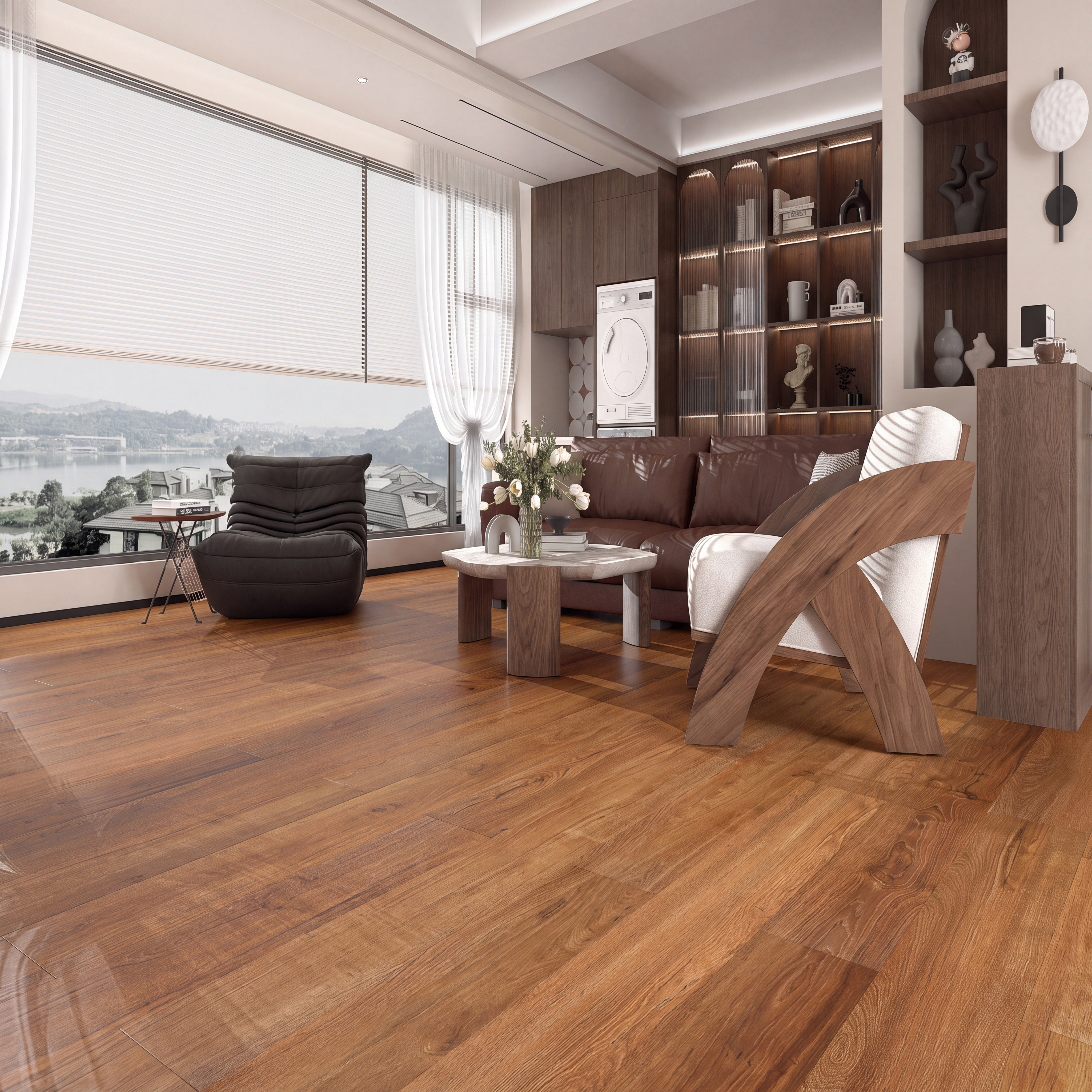 Hybrid HDF Espresso Walnut Laminate Wood Floor 73 x 9 inch - 10 mm | LF 00341 F | 25 Years Guarantee AC5 Grade | 100 Hours+ Water Proof | DIY 2G Click Locking Installation | Suitable For Living Room, Bedroom, Kitchen & Office | 36 Plank Variations