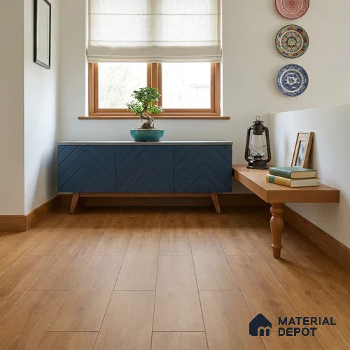 HDF Warehouse Walnut Laminate Wood Floor 48 x 8 inch - 12 mm | LF 00333 B | 20 Years Warranty AC5 Grade | 12 Hours+ Water Resistance | DIY Uniclic Installation | Suitable For Living Room, Bedroom & Office | 14 Plank Variations