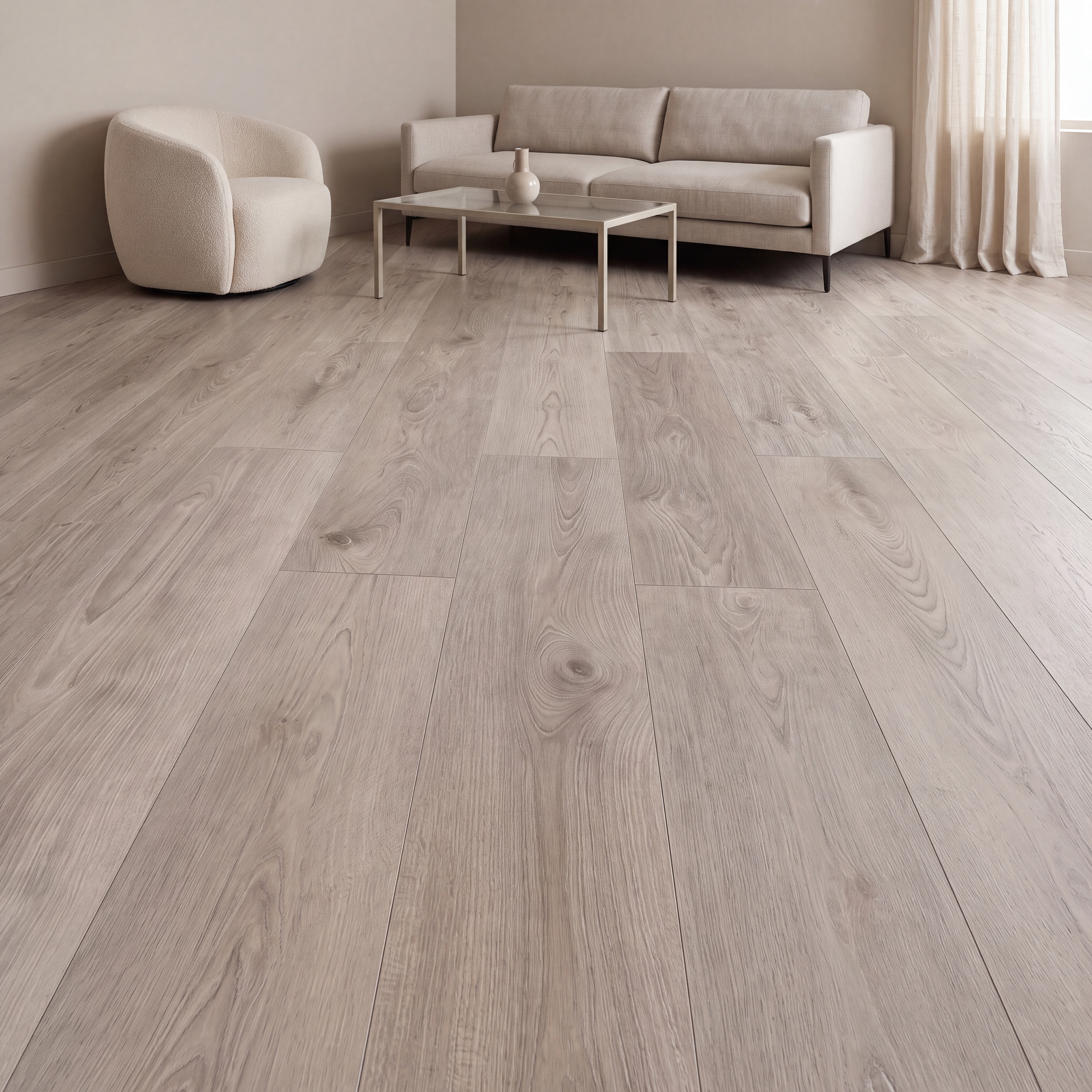 HDF Vita Old Grey Laminate Wood Floor 48 x 8 inch - 12 mm | LF 00333 C | 20 Years Warranty AC5 Grade | 12 Hours+ Water Resistance | DIY Uniclic Installation | Suitable For Living Room, Bedroom & Office | 14 Plank Variations