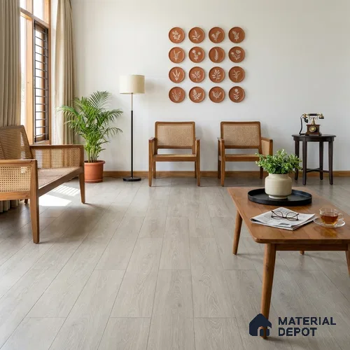 HDF Vita Old Grey Laminate Wood Floor 48 x 8 inch - 12 mm | LF 00333 C | 20 Years Warranty AC5 Grade | 12 Hours+ Water Resistance | DIY Uniclic Installation | Suitable For Living Room, Bedroom & Office | 14 Plank Variations