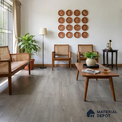 HDF Laminate Wood Floor AC5 Grade LF 00333 D Radiance Nutmeg Oak 48 x 8 inch (1217x197 mm) - 12 mm | Aqua Protect 12 Hours Water Resistance | Anti Static and Stain Resistant | 0.5 mm V Groove | Real Wood Touch Surface | Uniclic Installation | 14 Plank Variations | 20 Years Warranty