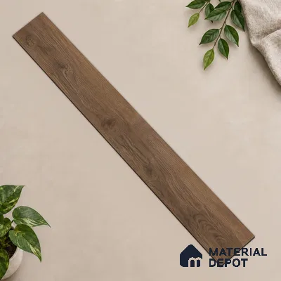 Hybrid HDF Laminate Wood Floor AC5 Grade LF 00349 D Refined Natural English Walnut 71 x 8 inch (1815x196 mm) - 12 mm | 100 HRS Spill Proof | EIR Surface | Anti Static and Stain Resistant | 0.5 mm Small V Groove | Uniclic