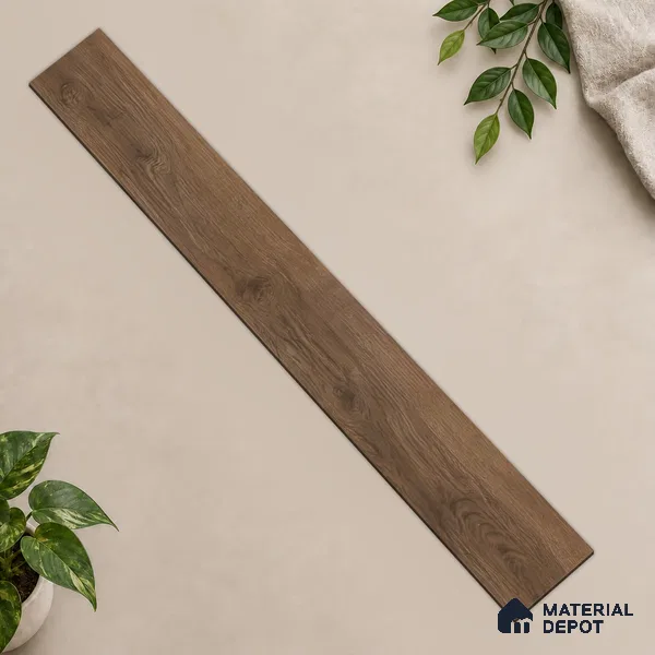 Hybrid HDF Laminate Wood Floor AC5 Grade LF 00349 D Refined Natural English Walnut 71 x 8 inch (1815x196 mm) - 12 mm | 100 HRS Spill Proof | EIR Surface | Anti Static and Stain Resistant | 0.5 mm Small V Groove | Uniclic