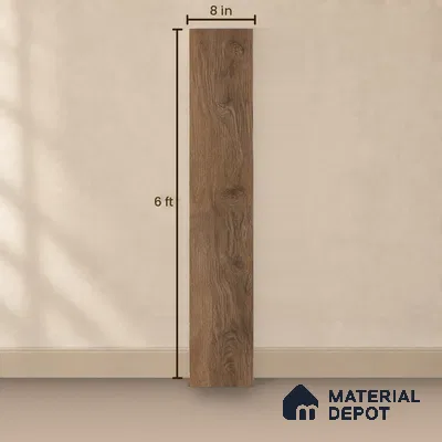 Hybrid HDF Laminate Wood Floor AC5 Grade LF 00349 D Refined Natural English Walnut 71 x 8 inch (1815x196 mm) - 12 mm | 100 HRS Spill Proof | EIR Surface | Anti Static and Stain Resistant | 0.5 mm Small V Groove | Uniclic