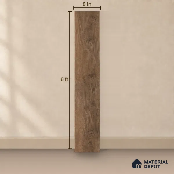 Hybrid HDF Laminate Wood Floor AC5 Grade LF 00349 D Refined Natural English Walnut 71 x 8 inch (1815x196 mm) - 12 mm | 100 HRS Spill Proof | EIR Surface | Anti Static and Stain Resistant | 0.5 mm Small V Groove | Uniclic