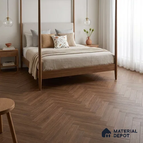 Hybrid HDF Laminate Wood Floor AC5 Grade LF 00361 B Opulent Cappuccino Walnut (600x100 mm) - 12 mm | 100 HRS Spill Proof | EIR Surface | Anti Static and Stain Resistant | 0.5 mm Small V Groove | Uniclic
