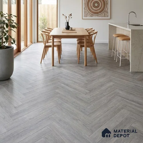 HDF Matt Grey Oak Laminate Wood Floor 19 x 4 inch - 12 mm | LF 00336 E | 25 Years Warranty AC5 Grade | 12 Hours+ Water Resistance | DIY Uniclic Installation | Suitable For Living Room, Bedroom & Office | 36 Plank Variations