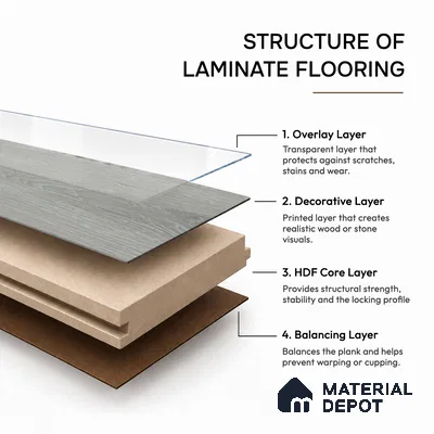 HDF Herringbone Real Wood Matte Surface Laminate Wood Floor AC5 Grade LF 00338 B Beaconia Cemento Spa 19 x 4 inch (470x95 mm) - 12 mm | Aqua Protect 12 Hours Water Resistance | Anti Static and Stain Resistant | 0.5 mm V Groove | Real Wood Touch Surface | Uniclic Installation | 36 Plank Variations | 20 Years Warranty