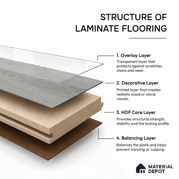HDF Herringbone Real Wood Matte Surface Laminate Wood Floor AC5 Grade LF 00338 B Beaconia Cemento Spa 19 x 4 inch (470x95 mm) - 12 mm | Aqua Protect 12 Hours Water Resistance | Anti Static and Stain Resistant | 0.5 mm V Groove | Real Wood Touch Surface | Uniclic Installation | 36 Plank Variations | 20 Years Warranty