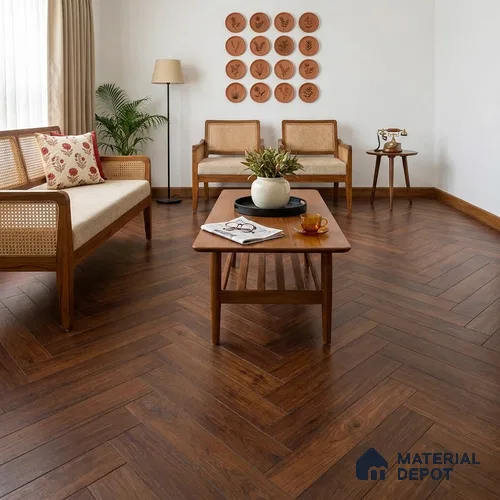 HDF Herringbone Real Wood Matte Surface Laminate Wood Floor AC5 Grade LF 00338 F Beaconia Rosa Aurora 19 x 4 inch (470x95 mm) - 12 mm | Aqua Protect 12 Hours Water Resistance | Anti Static and Stain Resistant | 0.5 mm V Groove | Real Wood Touch Surface | Uniclic Installation | 36 Plank Variations | 20 Years Warranty