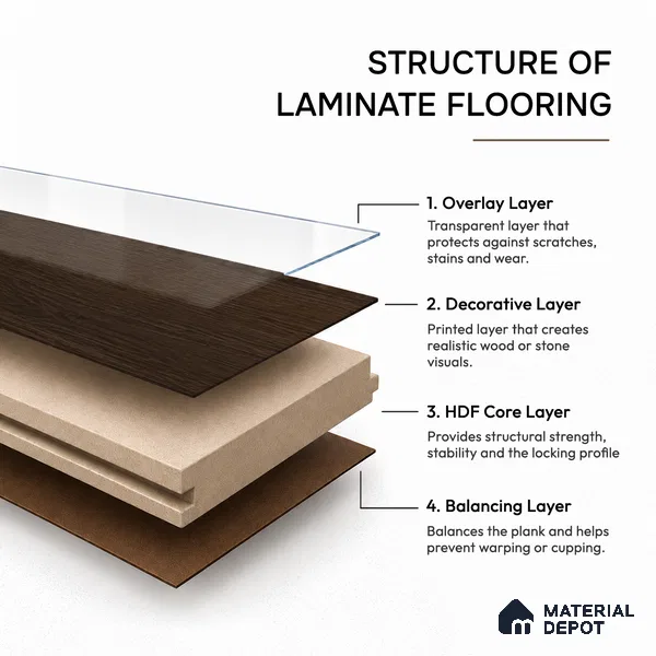 HDF Earthern Oak Laminate Wood Floor 19 x 4 inch - 12 mm | LF 00337 B | 25 Years Warranty AC5 Grade | 12 Hours+ Water Resistance | DIY Uniclic Installation | Suitable For Living Room, Bedroom & Office | 36 Plank Variations