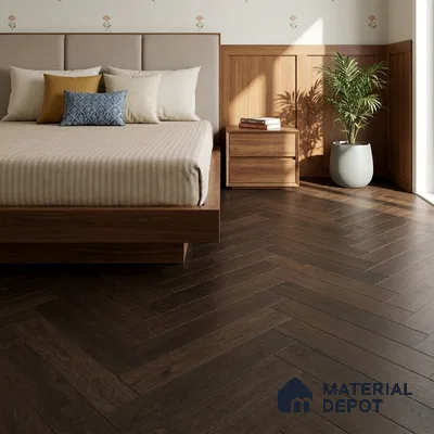 HDF Earthern Oak Laminate Wood Floor 19 x 4 inch - 12 mm | LF 00337 B | 25 Years Warranty AC5 Grade | 12 Hours+ Water Resistance | DIY Uniclic Installation | Suitable For Living Room, Bedroom & Office | 36 Plank Variations