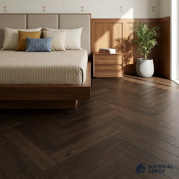 HDF Earthern Oak Laminate Wood Floor 19 x 4 inch - 12 mm | LF 00337 B | 25 Years Warranty AC5 Grade | 12 Hours+ Water Resistance | DIY Uniclic Installation | Suitable For Living Room, Bedroom & Office | 36 Plank Variations