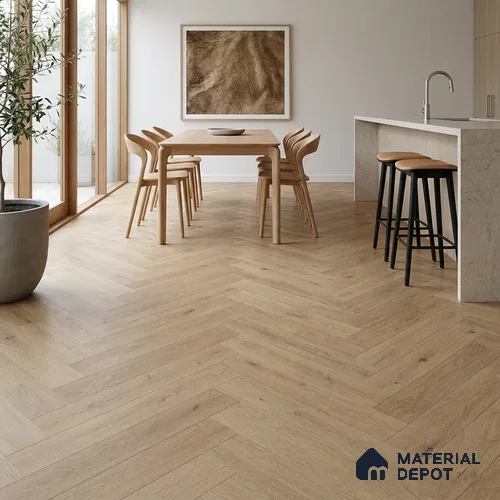 HDF Sun Bleached Oak Laminate Wood Floor 19 x 4 inch - 12 mm | LF 00337 | 25 Years Warranty AC5 Grade | 12 Hours+ Water Resistance | DIY Uniclic Installation | Suitable For Living Room, Bedroom & Office | 36 Plank Variations