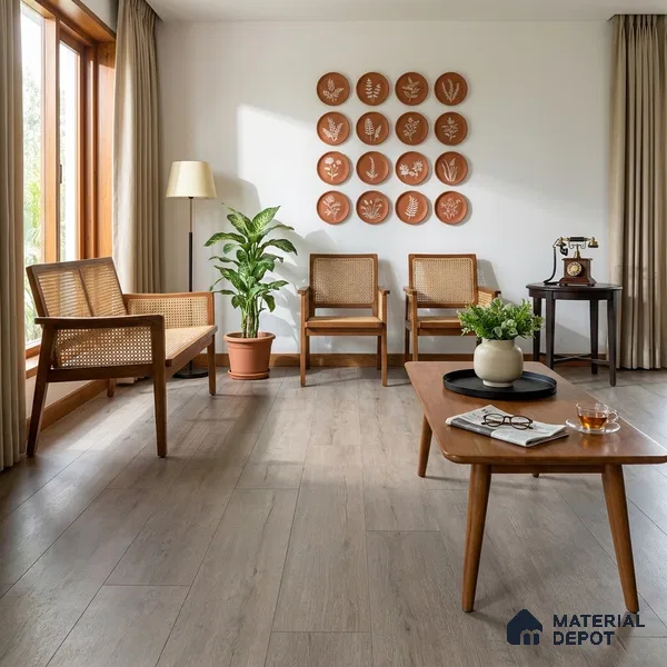 HDF Real Wood Matte Surface Laminate Wood Floor AC5 Grade LF 00334 B Heritage Bravone 48 x 8 inch (1217x197 mm) - 12 mm | Wax Locking Aqua Protect 12 Hours Water Resistance | Anti Static and Stain Resistant | 0.5 mm U Groove | Real Wood Touch Surface | Uniclic Installation | 12 Plank Variations | 25 Years Warranty