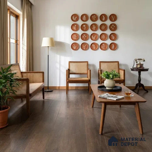 HDF Real Wood Matte Surface Laminate Wood Floor AC5 Grade LF 00334 E Heritage Coal 48 x 8 inch (1217x197 mm) - 12 mm | Wax Locking Aqua Protect 12 Hours Water Resistance | Anti Static and Stain Resistant | 0.5 mm U Groove | Real Wood Touch Surface | Uniclic Installation | 12 Plank Variations | 25 Years Warranty