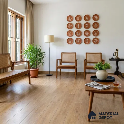 HDF Real Wood Matte Surface Laminate Wood Floor AC5 Grade LF 00334 Heritage Dawn 48 x 8 inch (1217x197 mm) - 12 mm | Wax Locking Aqua Protect 12 Hours Water Resistance | Anti Static and Stain Resistant | 0.5 mm U Groove | Real Wood Touch Surface | Uniclic Installation | 12 Plank Variations | 25 Years Warranty