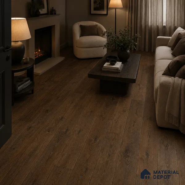 HDF Real Wood Matte Surface Laminate Wood Floor AC5 Grade LF 00335 H Royale Moka 48 x 9 inch (1215x240 mm) - 12 mm | Valinge Click Wax Locking Aqua Protect 12 Hours Water Resistance | Anti Static and Stain Resistant | 0.5 mm U Groove | Real Wood Touch Surface | Uniclic Installation | 12 Plank Variations | 25 Years Warranty