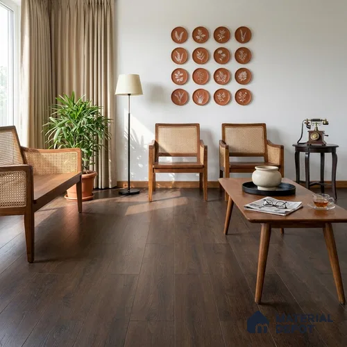 HDF Real Wood Matte Surface Laminate Wood Floor AC5 Grade LF 00335 H Royale Moka 48 x 9 inch (1215x240 mm) - 12 mm | Valinge Click Wax Locking Aqua Protect 12 Hours Water Resistance | Anti Static and Stain Resistant | 0.5 mm U Groove | Real Wood Touch Surface | Uniclic Installation | 12 Plank Variations | 25 Years Warranty