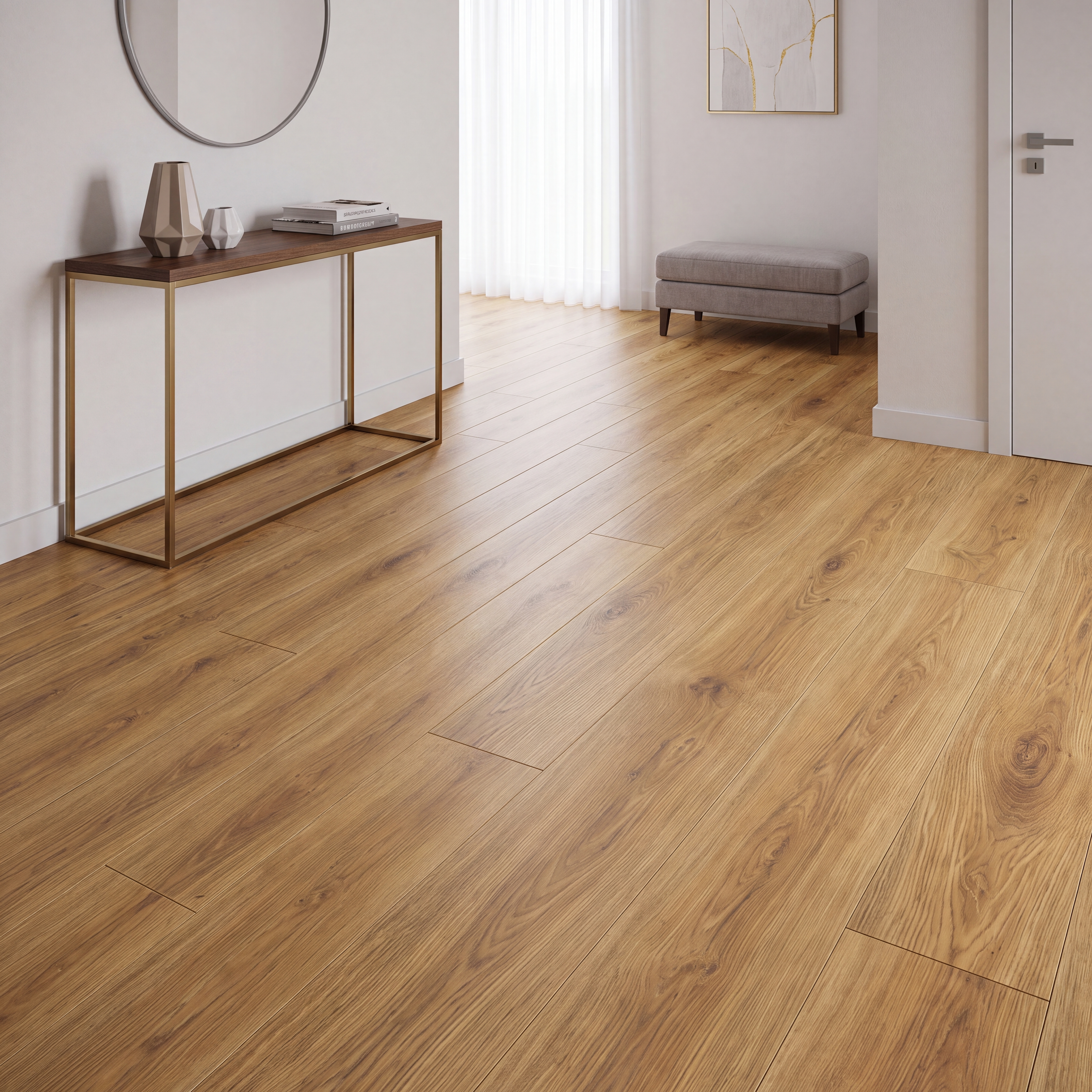 HDF Registered Embossed Surface Laminate Wood Floor AC5 Grade LF 00335 Royale Montana 48 x 9 inch (1215x240 mm) - 12 mm | Valinge Click Wax Locking Aqua Protect 12 Hours Water Resistance | Anti Static and Stain Resistant | 0.5 mm U Groove | Real Wood Touch Surface | Uniclic Installation | 12 Plank Variations | 25 Years Warranty