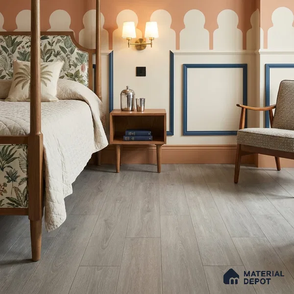HDF Laminate Wood Floor AC5 Grade LF 00340 B Unify Nikernut 48 x 8 inch (1217x197 mm) - 8 mm | 100% Water Proof | Anti Static and Stain Resistant | 0.5 mm V Groove | Embossed In Register (EIR) Surface | Uniclic Installation | 36 Plank Variations
