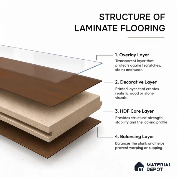 HDF Laminate Wood Floor AC5 Grade LF 00340 D Unify Walnut 48 x 8 inch (1217x197 mm) - 8 mm | 100% Water Proof | Anti Static and Stain Resistant | 0.5 mm V Groove | Embossed In Register (EIR) Surface | Uniclic Installation | 36 Plank Variations
