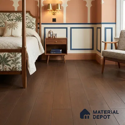 HDF Laminate Wood Floor AC5 Grade LF 00340 D Unify Walnut 48 x 8 inch (1217x197 mm) - 8 mm | 100% Water Proof | Anti Static and Stain Resistant | 0.5 mm V Groove | Embossed In Register (EIR) Surface | Uniclic Installation | 36 Plank Variations