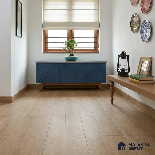 HDF Laminate Wood Floor AC5 Grade LF 00340 Unify Hazelnut 48 x 8 inch (1217x197 mm) - 8 mm | 100% Water Proof | Anti Static and Stain Resistant | 0.5 mm V Groove | Embossed In Register (EIR) Surface | Uniclic Installation | 36 Plank Variations