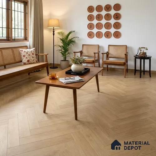 Hybrid HDF Icy Echo Laminate Wood Floor 24 x 4 inch - 10 mm | LF 00346 H | 25 Years Warranty AC5 Grade | 100 Hours+ Water Proof | DIY Unilin Click Installation | Suitable For Living Room, Bedroom, Kitchen & Office | 48 Plank Variations