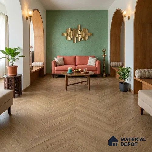 Hybrid HDF Moorland Mist Laminate Wood Floor 24 x 4 inch - 10 mm | LF 00346 J | 25 Years Warranty AC5 Grade | 100 Hours+ Water Proof | DIY Unilin Click Installation | Suitable For Living Room, Bedroom, Kitchen & Office | 48 Plank Variations