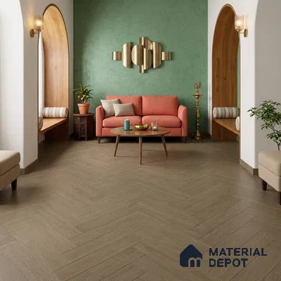Hybrid HDF Umber Mystique Laminate Wood Floor 24 x 4 inch - 8 mm | LF 00343 F | 25 Years Warranty AC5 Grade | 100 Hours+ Water Proof | DIY Unilin Click Installation | Suitable For Living Room, Bedroom, Kitchen & Office | 48 Plank Variations