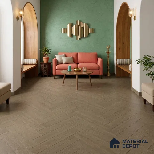 Hybrid HDF Umber Mystique Laminate Wood Floor 24 x 4 inch - 8 mm | LF 00343 F | 25 Years Warranty AC5 Grade | 100 Hours+ Water Proof | DIY Unilin Click Installation | Suitable For Living Room, Bedroom, Kitchen & Office | 48 Plank Variations