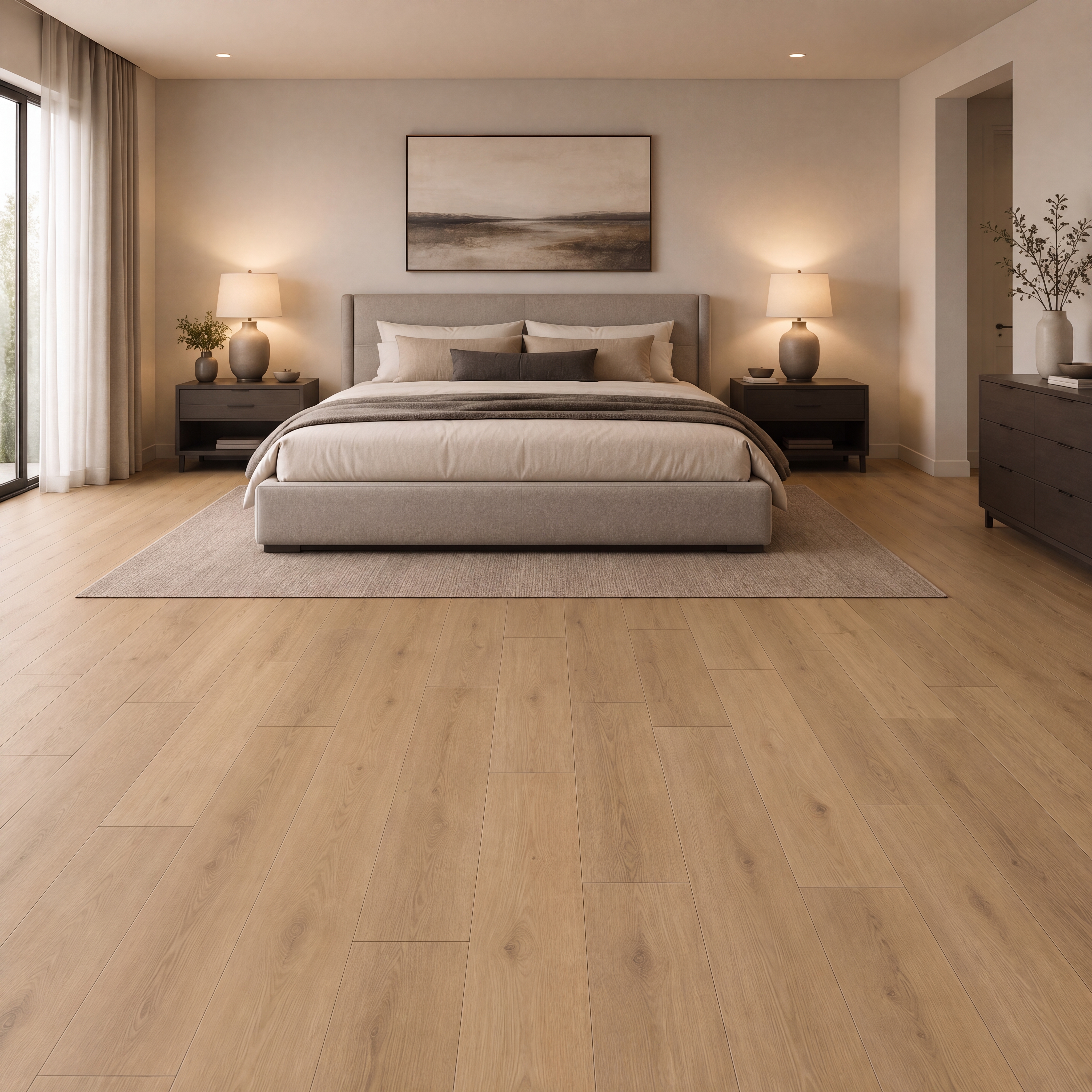 Hybrid HDF Laminate Wood Floor AC5 Grade LF 00357 D Velora Elder Oak 48 x 8 inch (1216x197 mm) - 8 mm | 100 HRS Spill Proof | EIR Surface | Anti Static and Stain Resistant | 0.5 mm Small V Groove | Uniclic