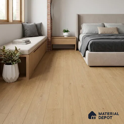 Hybrid HDF Earth Oak Laminate Wood Floor 48 x 8 inch - 8 mm | LF 00357 D | 25 Years Warranty AC5 Grade | 100 Hours+ Water Proof | DIY Unilin Click Installation | Suitable For Living Room, Bedroom, Kitchen & Office | 10 Plank Variations