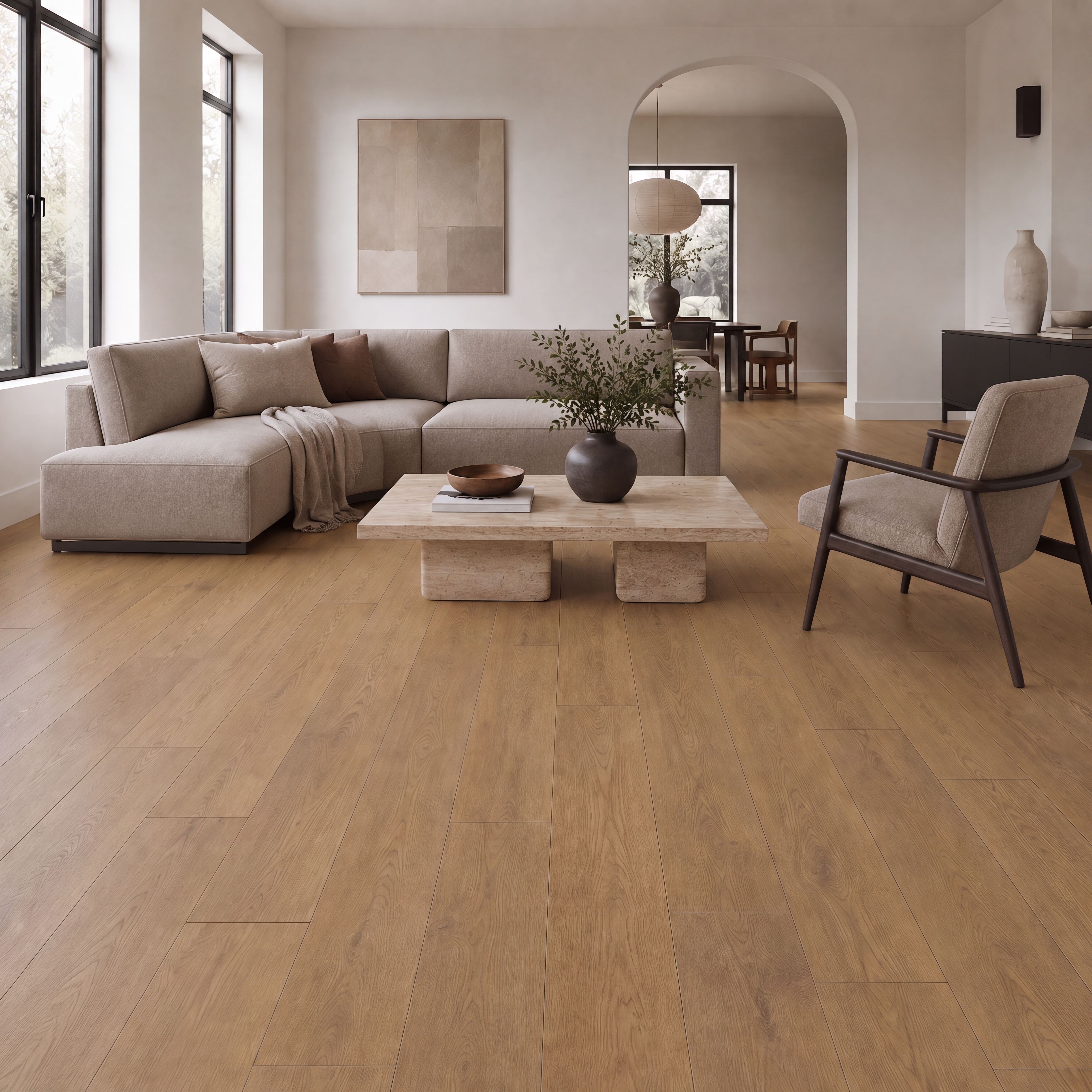 Hybrid HDF Laminate Wood Floor AC5 Grade LF 00357 E Velora Noble Night 48 x 8 inch (1216x197 mm) - 8 mm | 100 HRS Spill Proof | EIR Surface | Anti Static and Stain Resistant | 0.5 mm Small V Groove | Uniclic