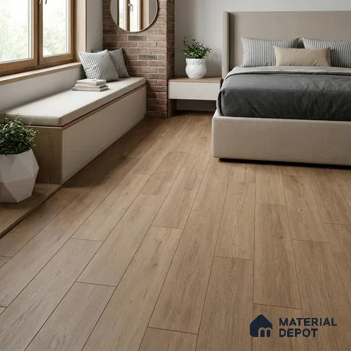 Hybrid HDF Harmony Oak Laminate Wood Floor 48 x 8 inch - 8 mm | LF 00357 E | 25 Years Warranty AC5 Grade | 100 Hours+ Water Proof | DIY Unilin Click Installation | Suitable For Living Room, Bedroom, Kitchen & Office | 10 Plank Variations