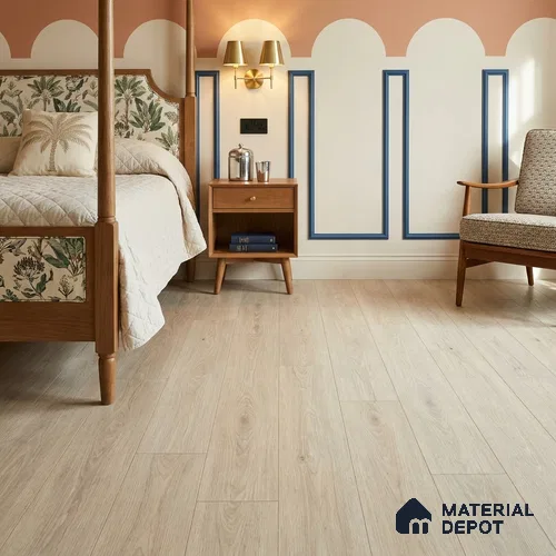Hybrid HDF Laminate Wood Floor AC5 Grade LF 00345 B Grandios Harbor Mist 73 x 9 inch (1845x235 mm) - 10 mm | 100 HRS Spill Proof | EIR Surface | Anti Static and Stain Resistant | 0.5 mm V Groove | Uniclic | 36 Plank Variations