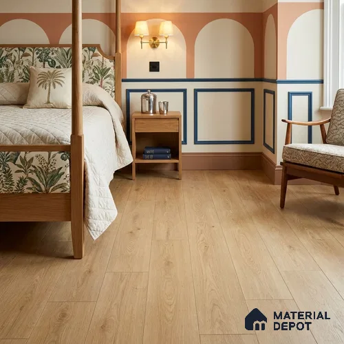 Hybrid HDF Whispering Wheat Laminate Wood Floor 73 x 9 inch - 10 mm | LF 00345 C | 25 Years Warranty AC5 Grade | 100 Hours+ Water Proof | DIY Unilin Click Installation | Suitable For Living Room, Bedroom, Kitchen & Office | 36 Plank Variations