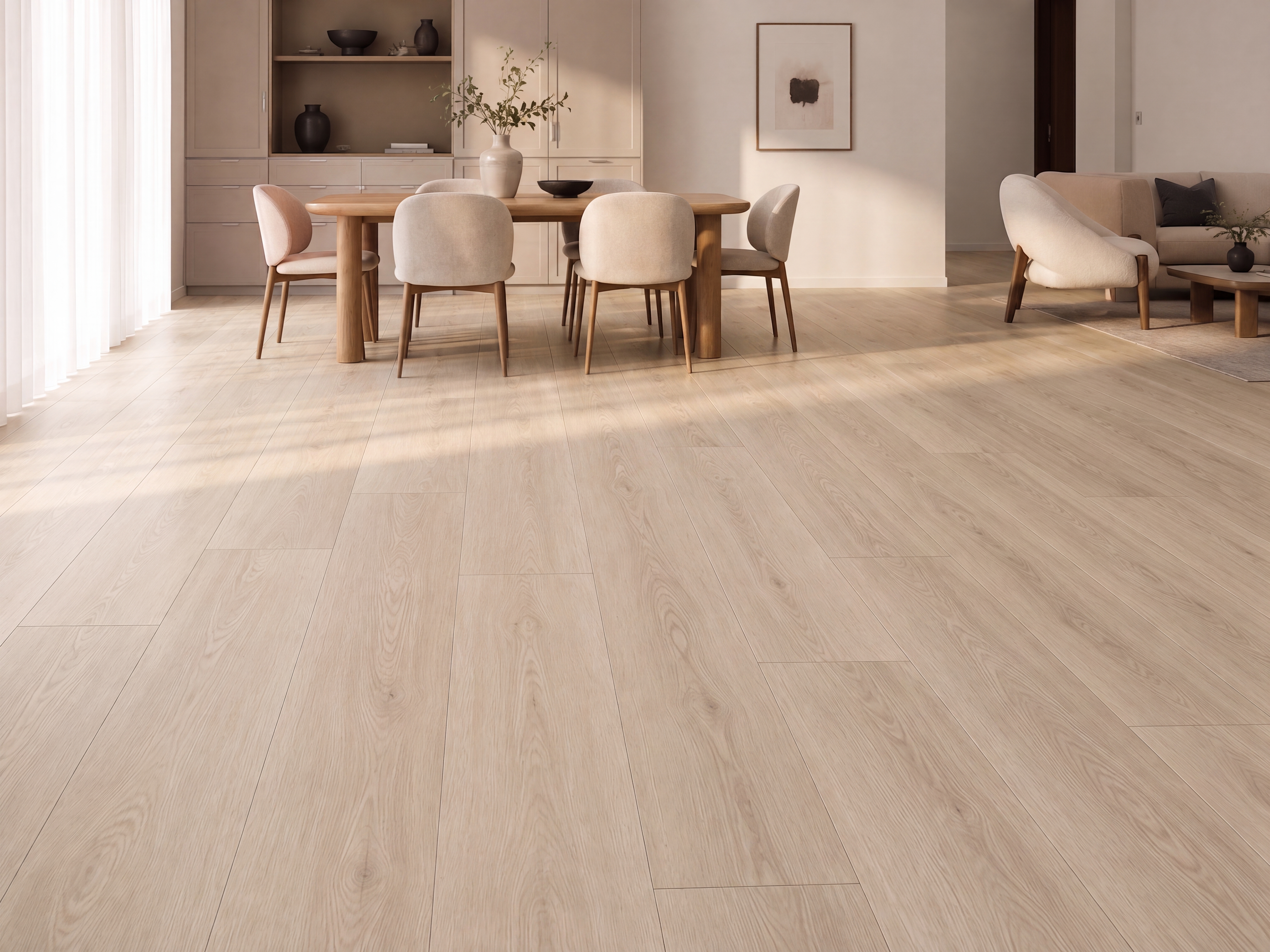 Hybrid HDF Laminate Wood Floor AC5 Grade LF 00345 E Grandios Moonshadow Grey 73 x 9 inch (1845x235 mm) - 10 mm | 100 HRS Spill Proof | EIR Surface | Anti Static and Stain Resistant | 0.5 mm V Groove | Uniclic | 36 Plank Variations