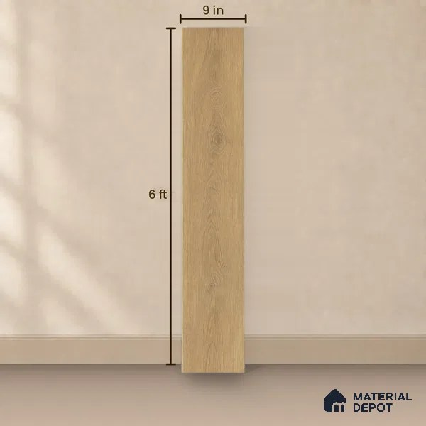 Hybrid HDF Sunlit Glade Laminate Wood Floor 73 x 9 inch - 10 mm | LF 00345 | 25 Years Warranty AC5 Grade | 100 Hours+ Water Proof | DIY Unilin Click Installation | Suitable For Living Room, Bedroom, Kitchen & Office | 36 Plank Variations