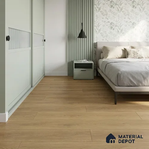 Hybrid HDF Sunlit Glade Laminate Wood Floor 73 x 9 inch - 10 mm | LF 00345 | 25 Years Warranty AC5 Grade | 100 Hours+ Water Proof | DIY Unilin Click Installation | Suitable For Living Room, Bedroom, Kitchen & Office | 36 Plank Variations