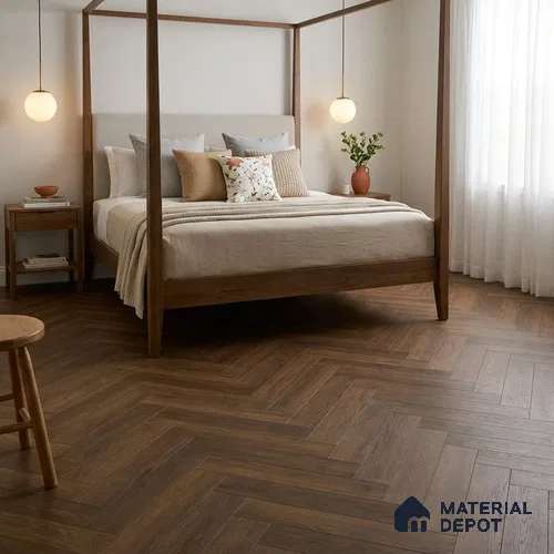 Hybrid Laminate Wood Floor AC5 Grade LF 00363 B Hearthwood 24 x 4 inch (600x100 mm) - 8 mm | 0.5 mm V Groove | Real Wood Touch Surface | Uniclic Installation