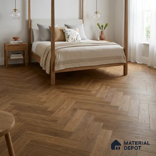 Hybrid Laminate Wood Floor AC5 Grade LF 00363 C Walnut Keep 24 x 4 inch (600x100 mm) - 8 mm | 0.5 mm V Groove | Real Wood Touch Surface | Uniclic Installation